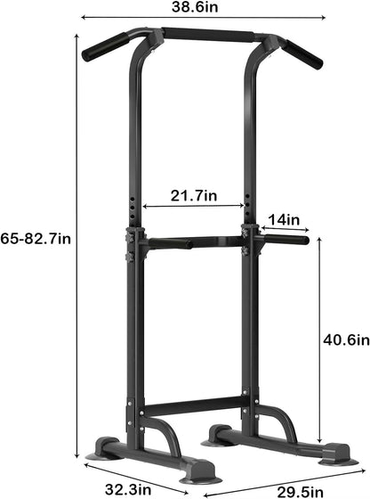 Power Tower Dip Station Pull up Bar for Home Gym Adjustable Height Strength Training Workout Equipment,Pull up Bar Station